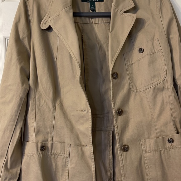 Lauren Ralph Lauren Jeans Co. Cotton Casual Blazer Tan Womens Size Medium - Picture 5 of 5